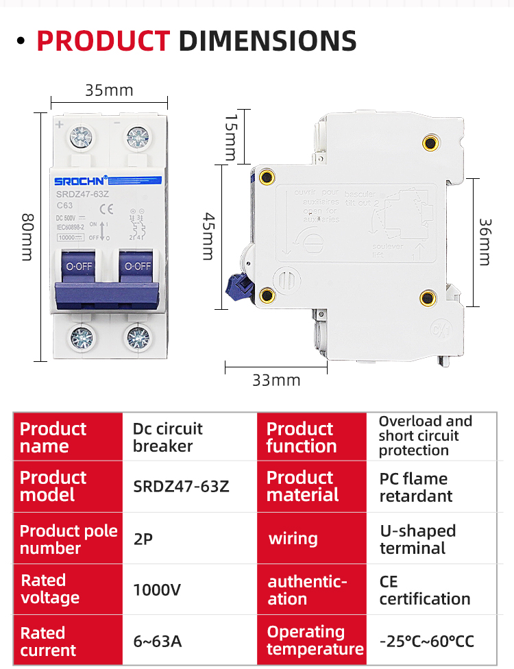Photovoltaic DC Miniature Circuit Breaker Switch (4)