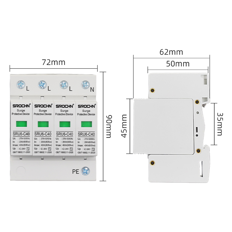 4P 275V T2 Surge Protective Device 20KA-40KA Lightning Protection SPD (4).jpg