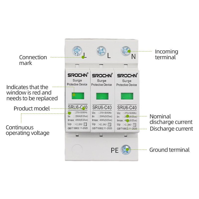 3P 275V T2 Lightning Arrester 20KA to 40KA Surge Protective Device SPD (5).jpg