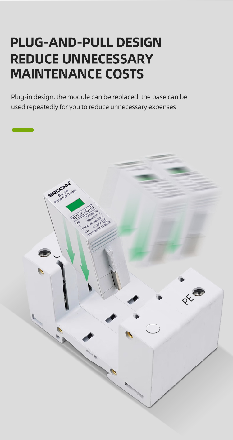 3P 275V T2 Lightning Arrester 20KA to 40KA Surge Protective Device SPD (7)