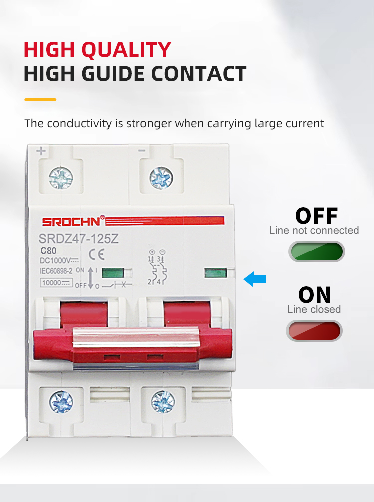 Bipolar MCB 125ADCminiature Photovoltaic Circuit Breaker (8)